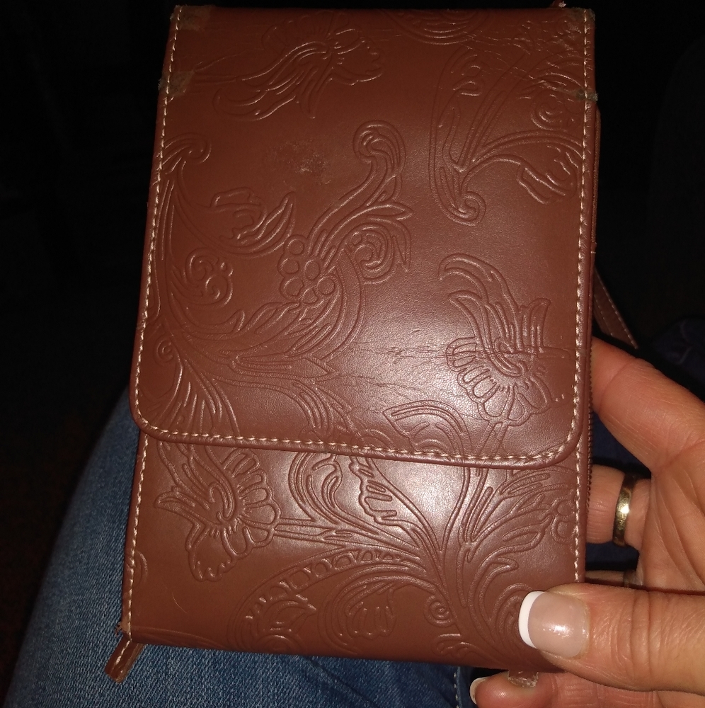 Real leather cross body purse/wallet